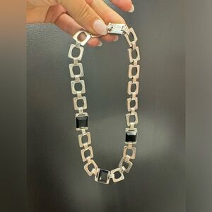 Victoria de Taxco Cony Sterling and Onyx Necklace